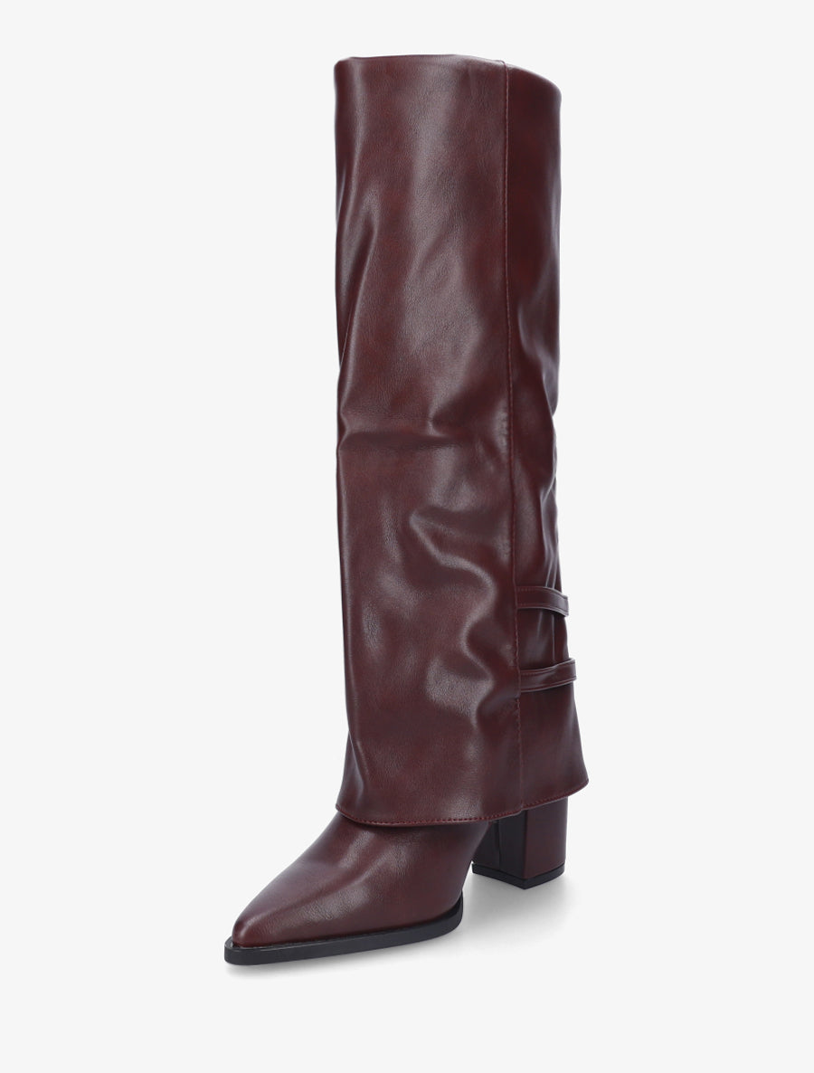 Bottes à revers et double sangles - Lie de vin - 3