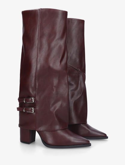 Bottes à revers et double sangles - Lie de vin - 4