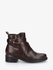 Bottines à contrefort croco - Marron - 1