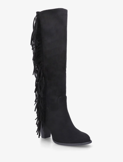 Bottes en suédine à franges - Noir - 2