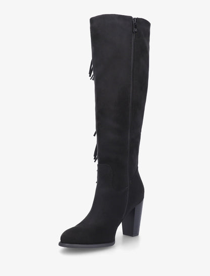 Bottes en suédine à franges - Noir - 3