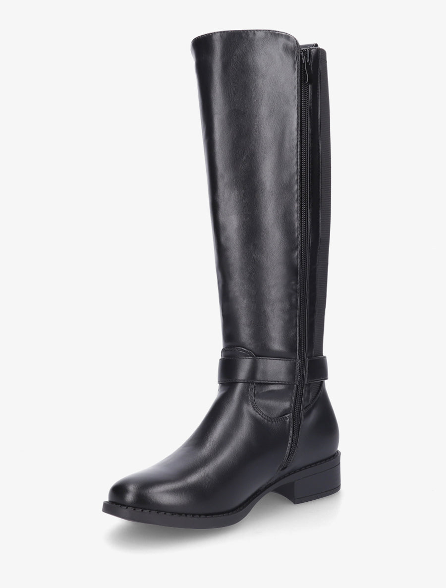Bottes style cavalière à boucle fantaisie - Noir - 3
