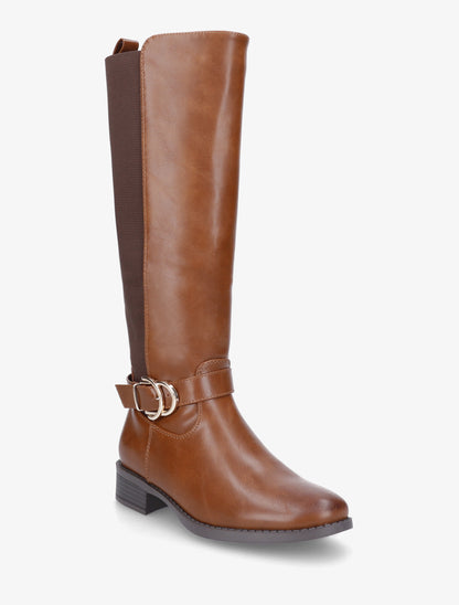 Bottes style cavalière à boucle fantaisie - Camel - 2