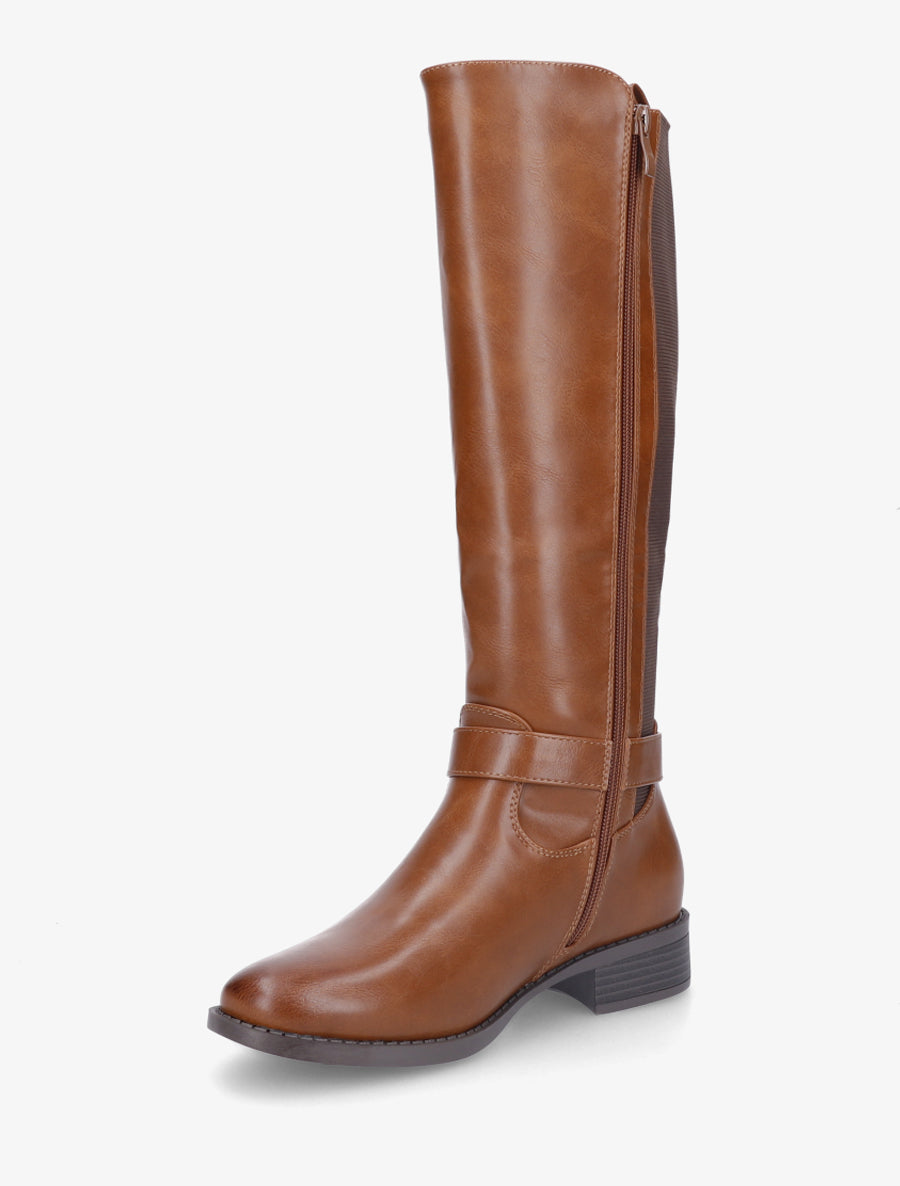 Bottes style cavalière à boucle fantaisie - Camel - 3