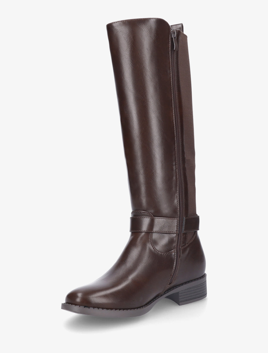 Bottes style cavalière à boucle fantaisie - Marron - 3