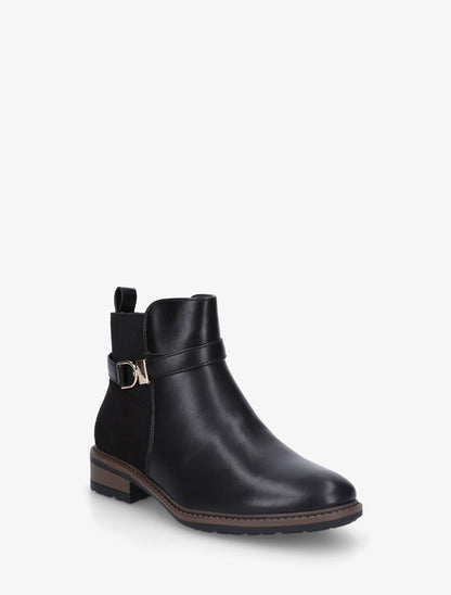 Bottines à boucle bi-matière - Noir - 2