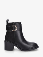 Bottines bi-matière à talon - Noir - 1