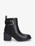 Bottines bi-matière à talon - Noir - 1