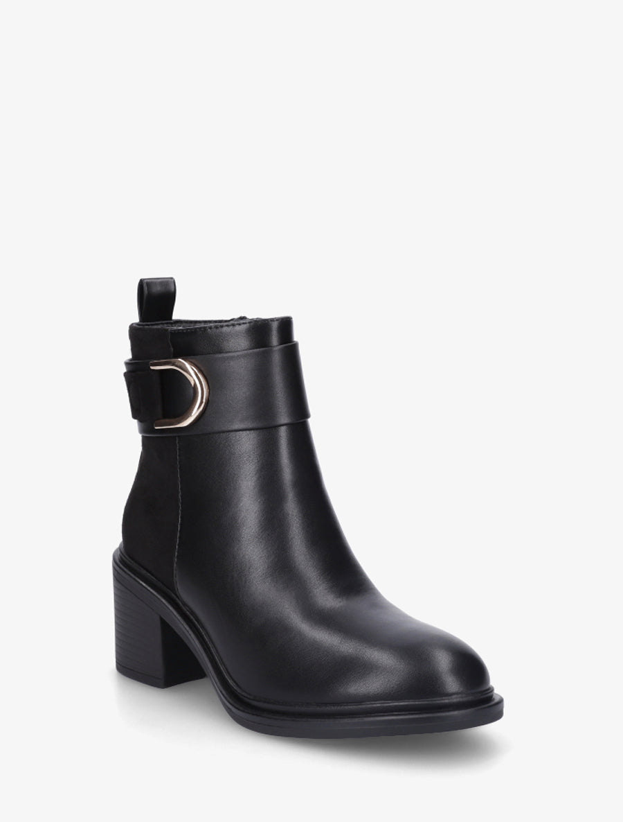 Bottines bi-matière à talon - Noir - 2