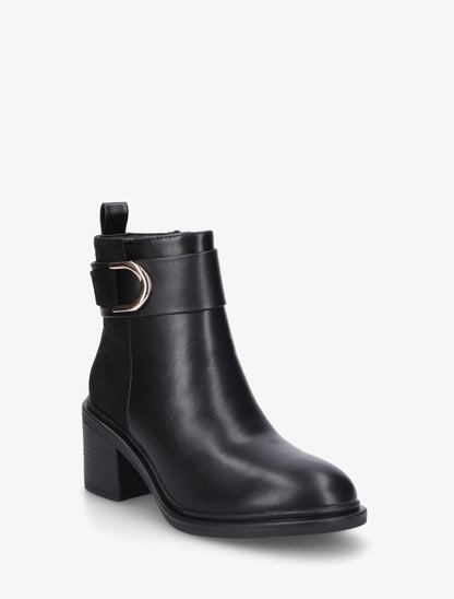 Bottines bi-matière à talon - Noir - 2