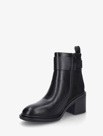 Bottines bi-matière à talon - Noir - 3