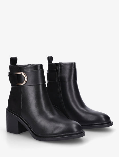 Bottines bi-matière à talon - Noir - 4