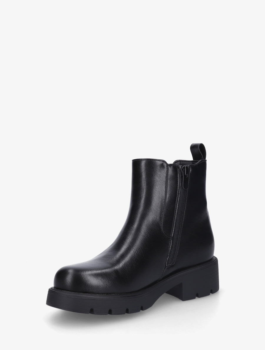 Bottines basiques à semelle crantée - Noir - 3
