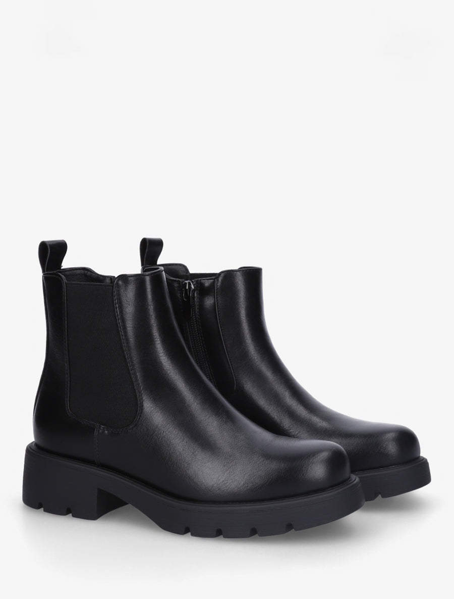Bottines basiques à semelle crantée - Noir - 4