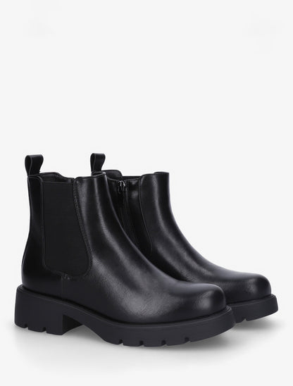 Bottines basiques à semelle crantée - Noir - 4