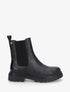 Bottines à semelle crantée et contrefort croco - Noir - 1