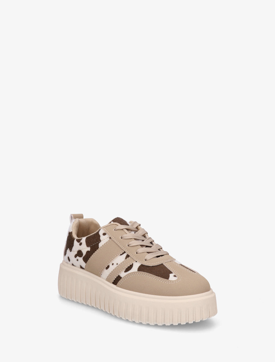 Baskets bimatière à plateforme - Beige - 2