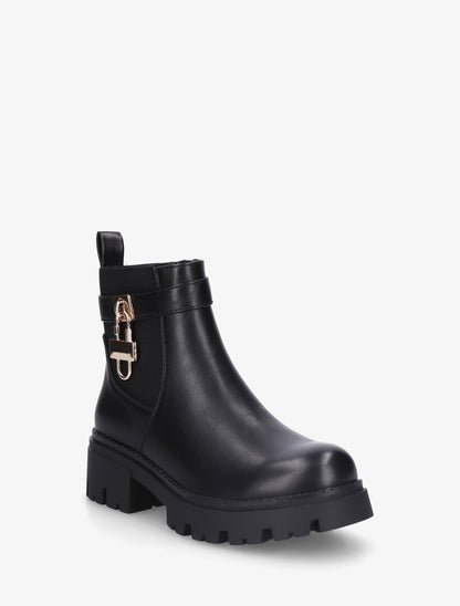 Bottines élastiquées à empiècement cadenas - Noir - 2
