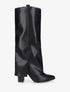 Bottes à revers à talon haut - Noir - 1