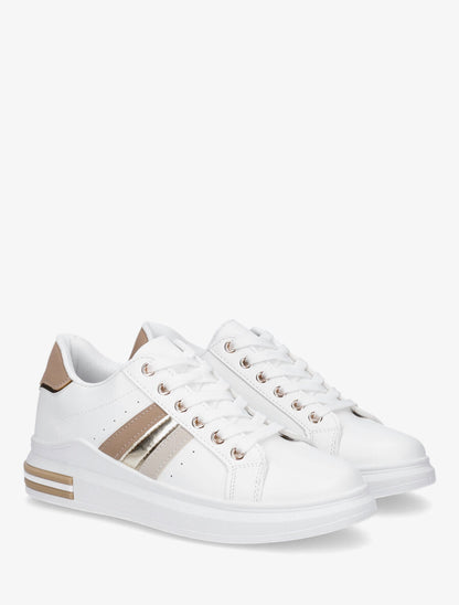 Tennis classiques à bandes - Beige - 4