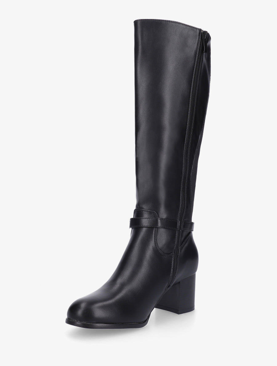 Bottes en simili à boucle décorative - Noir - 3