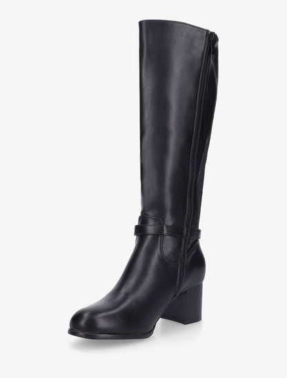 Bottes en simili à boucle décorative - Noir - 3