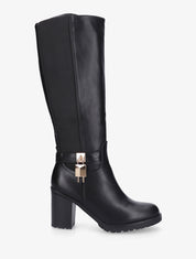 Bottes élastiquées à cadenas décoratif - Noir - 1