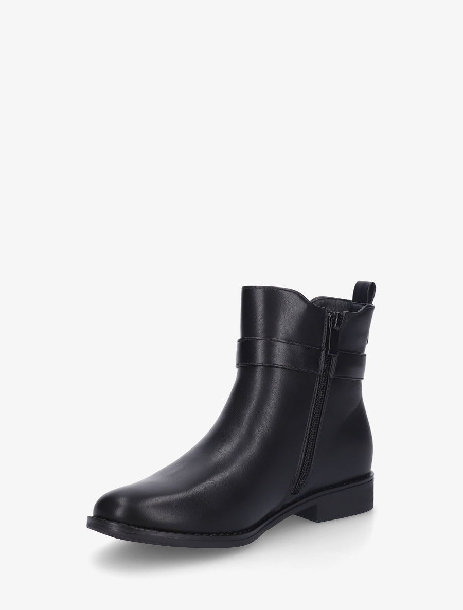 Bottines unies à cheville élastiquée - Noir - 3