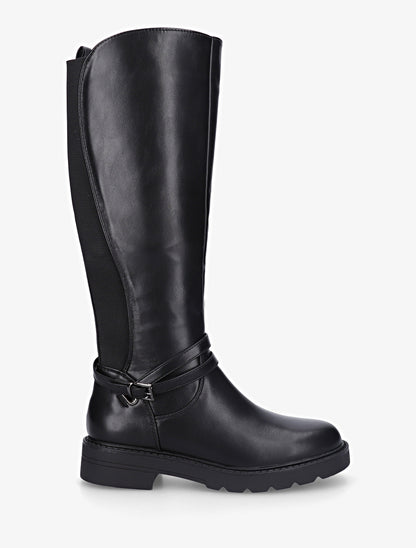 Bottes cavalière élastiquées à sangle - Noir - 1