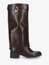 Bottes à revers et empiècement cadenas - Marron - 1