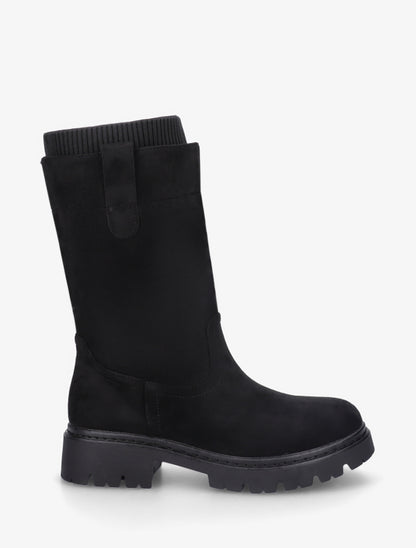 Bottines montantes bi-matière - Noir - 1
