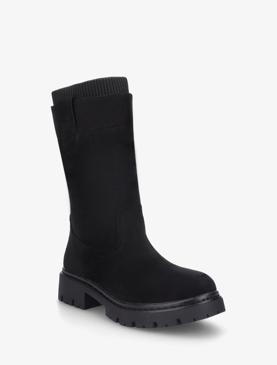 Bottines montantes bi-matière - Noir - 2