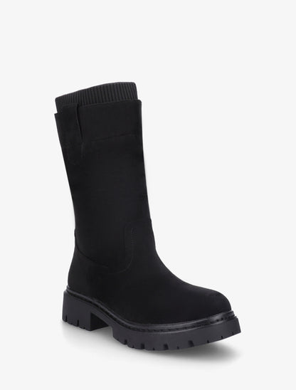 Bottines montantes bi-matière - Noir - 2