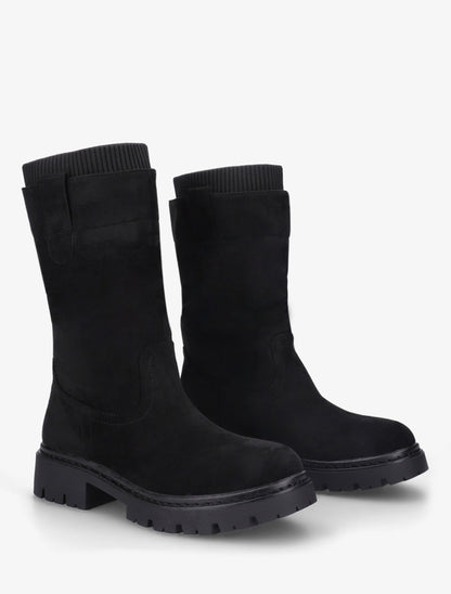 Bottines montantes bi-matière - Noir - 4