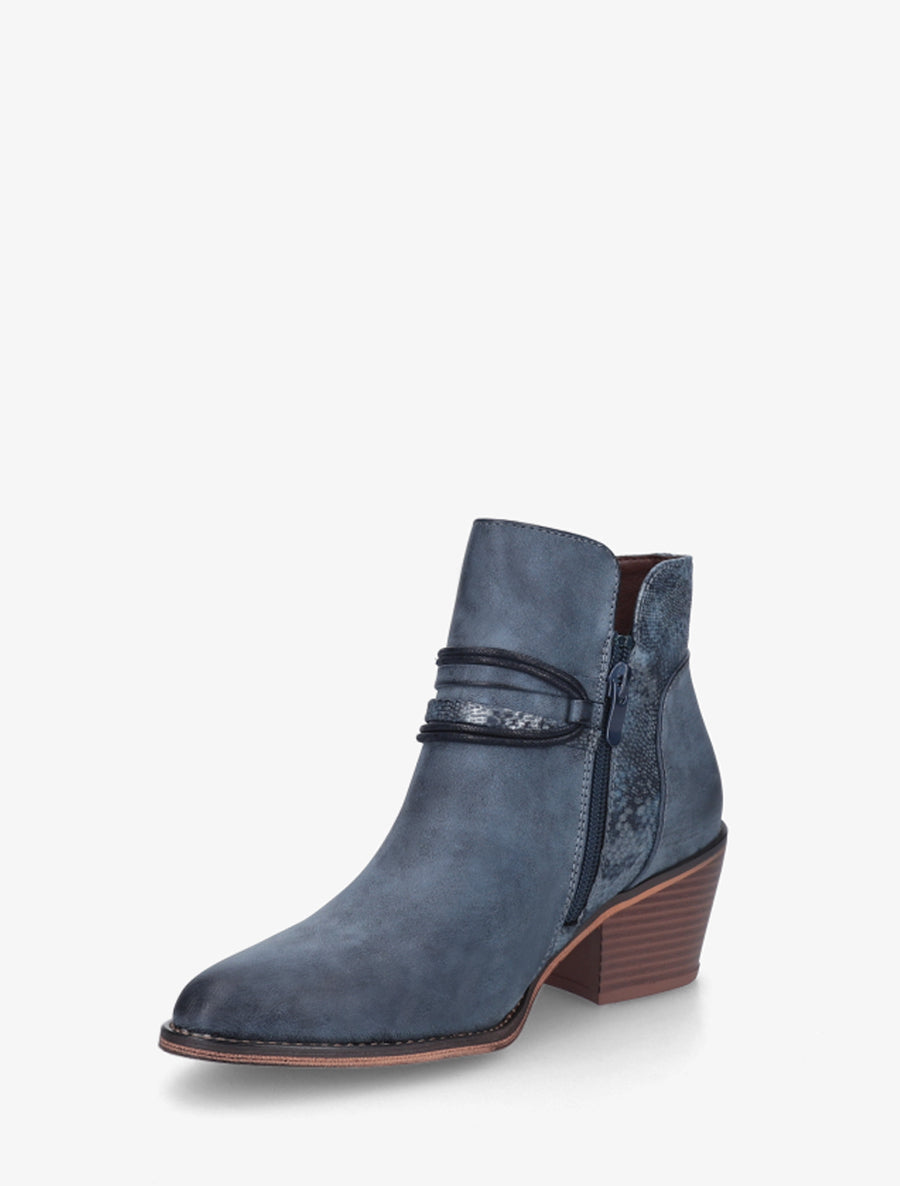 Bottines à talon et imprimé python - Bleu - 3