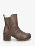 Bottines effet froissé et zip décoratif - Taupe foncé - 1