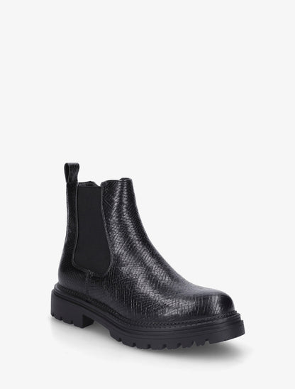 Bottines imprimées style chelsea en simili - Noir - 2