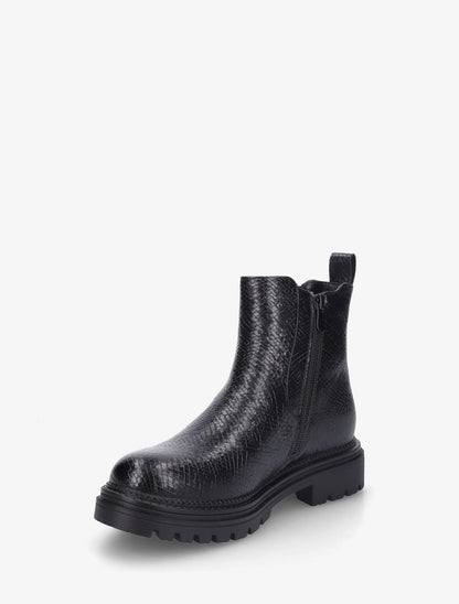 Bottines imprimées style chelsea en simili - Noir - 3