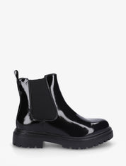 Bottines vernies style chelsea en simili - Noir - 1