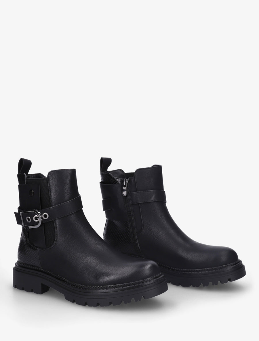 Bottines élastiquées à sangle - Noir - 4