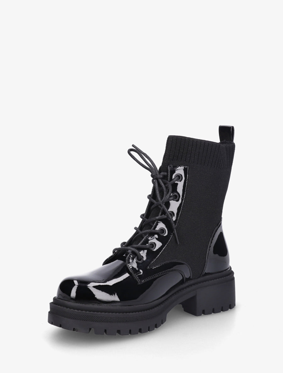 Bottines chaussettes et vernies - Noir - 3