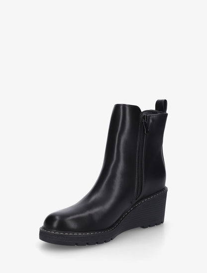 Bottines élastiquées à talon compensé - Noir - 3