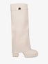 Bottes à revers et boucle décorative - Beige - 1