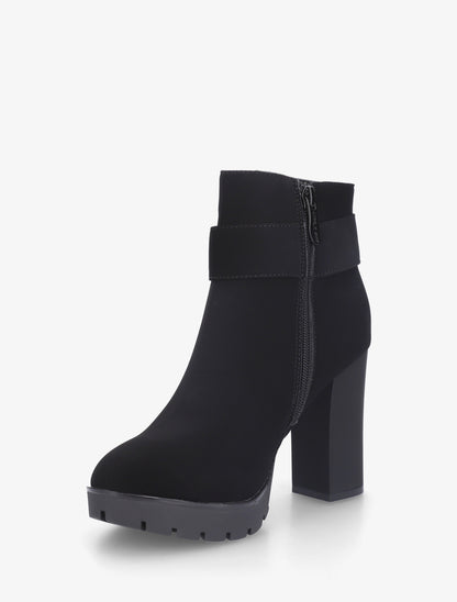 Bottines à empiècement bijou strassé - Noir - 3