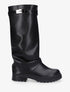 Bottes à revers en simili - Noir - 1