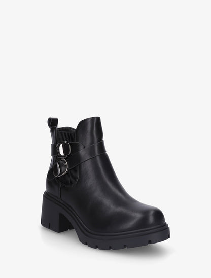 Bottines élastiquées à double boucles - Noir - 2
