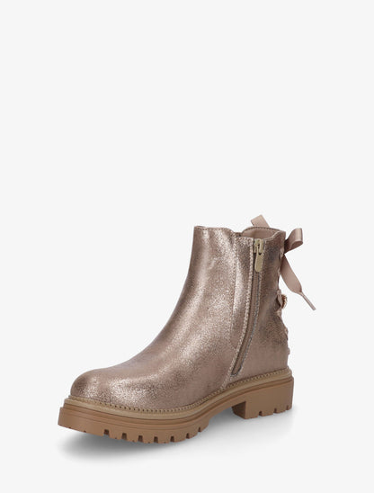 Boots irisées à noeud - Taupe - 3