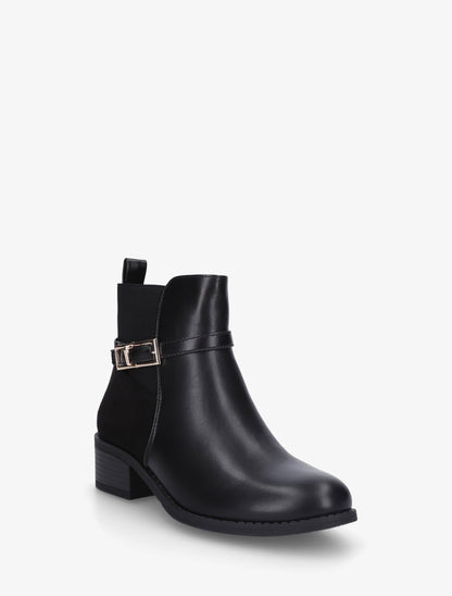 Bottines bi-matière élastiquées - Noir - 2