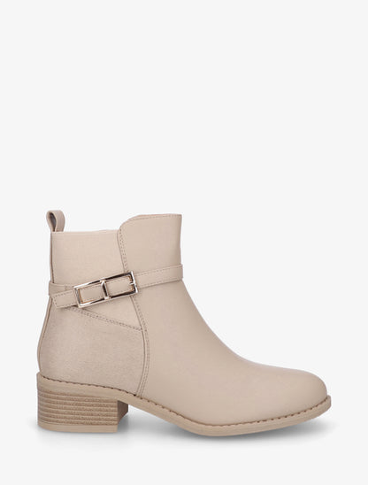 Bottines bi-matière élastiquées - Beige - 1