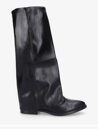 Bottes plates à revers - Noir - 1
